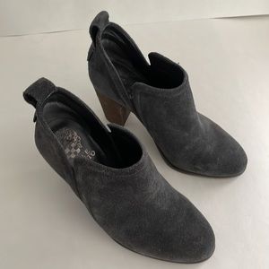 Vince Camuto Francia gray suede ankle booties